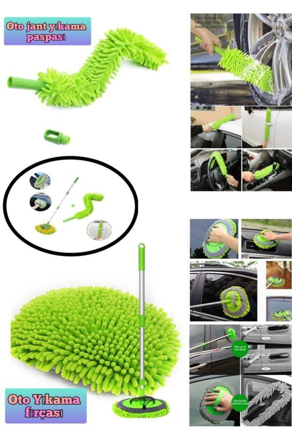 Babyblog Lüx Oto Araç Yıkama Seti Makarna Paspas Jant Temizleme Seti Çiziksiz Boya Kaldırmaz Mop - Image 1