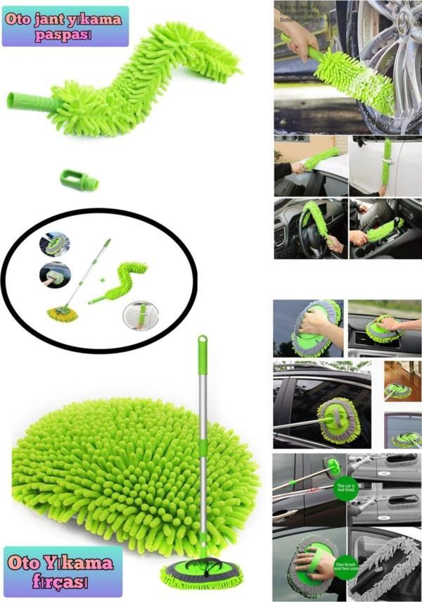 Babyblog Lüx Oto Araç Yıkama Seti Makarna Paspas Jant Temizleme Seti Çiziksiz Boya Kaldırmaz Mop - Image 1