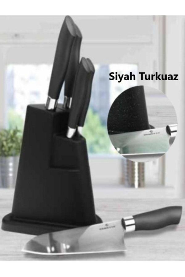 Remetta Cheff Delux Siyah Turkuaz 6 Parça Bıçak Seti - Image 1