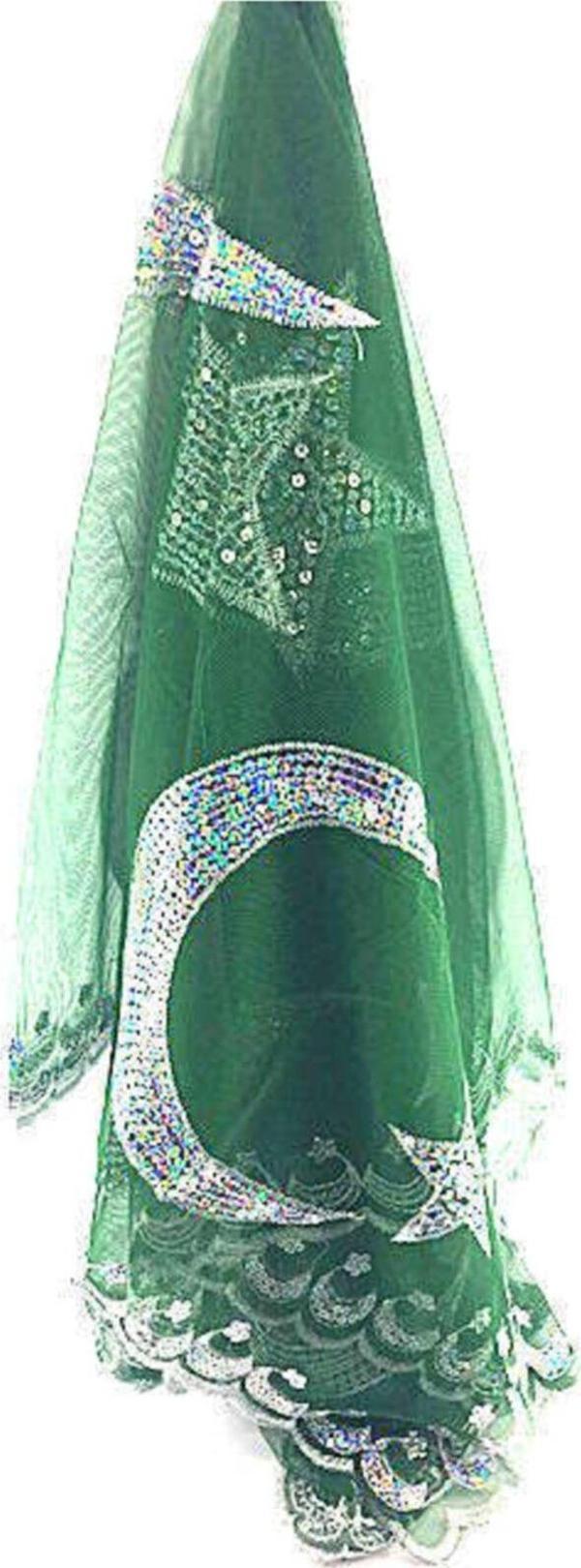 Sermet Süs Dünyası Yeşil Damat Sağdıç Örtüsü Duvak Kına Alı Kına Örtüsü Damat Şalı Eldiven Hediyeli Düğün Şalı - Image 1
