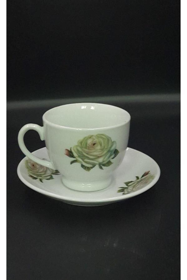 Remetta Çiçek Desenli Çay Nescafe Fincan Setı 6 Kişilik - Image 1