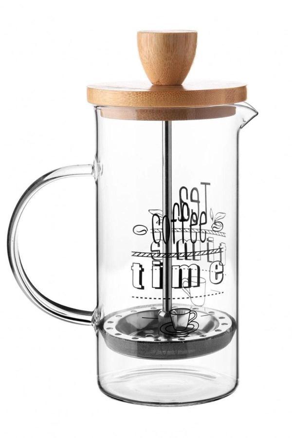 Balsa French Press Bambu Kapaklı Kahve Çay Demleme 600 Ml - Image 1