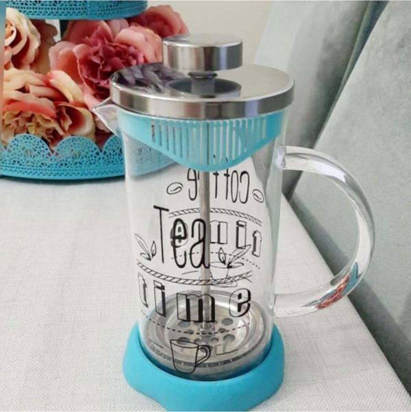 Balsa Kahve Ve Çay French Press,Silikon French Press Bitki Çayı Demliği Filtre Kahve Potu 350Ml - Image 1