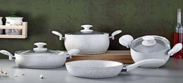 Remetta Granit Zita 7 Parça Tencere Seti Beyaz - Image 1