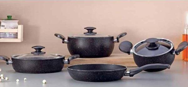 Remetta Granit Zita 7 Parça Tencere Seti Siyah - Image 1