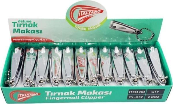 İtalyano Küçük Boy Düz Zincirli Tırnak Makası 24'Lü - Image 1