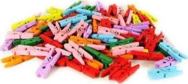 Kzn Küçük Renkli Mandal 25 Li Paket Mini Ahşap Mandal Fotoğraf Mandalı 2,5 Cm - Image 1