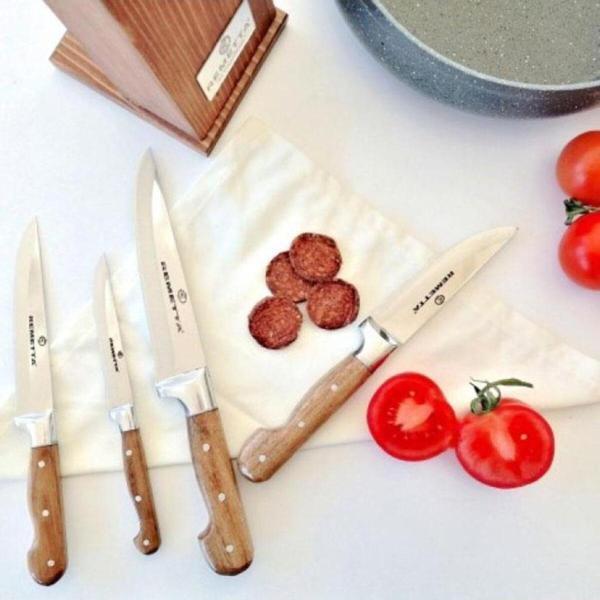 Remetta Standtlı 5 Parça 1. Kalite Paslanmaz Çelik Bıçak Seti - Image 1