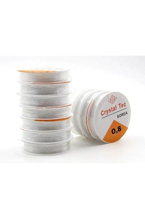 Sermet Süs Dünyası 10 Adet Lastikli 0,8 Mm Silikon Misina-Dekoratif Elişi Takı Aksesuar Esnek Lastik Misine Tesbih Ipi - Image 1