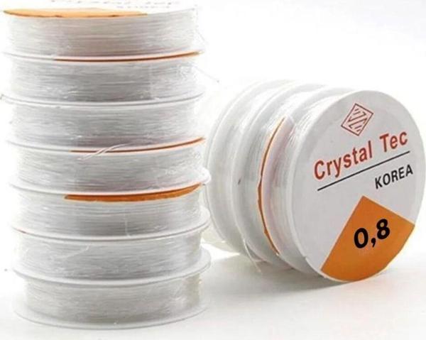 Sermet Süs Dünyası 10 Adet Lastikli 0,8 Mm Silikon Misina-Dekoratif Elişi Takı Aksesuar Esnek Lastik Misine Tesbih Ipi - Image 1