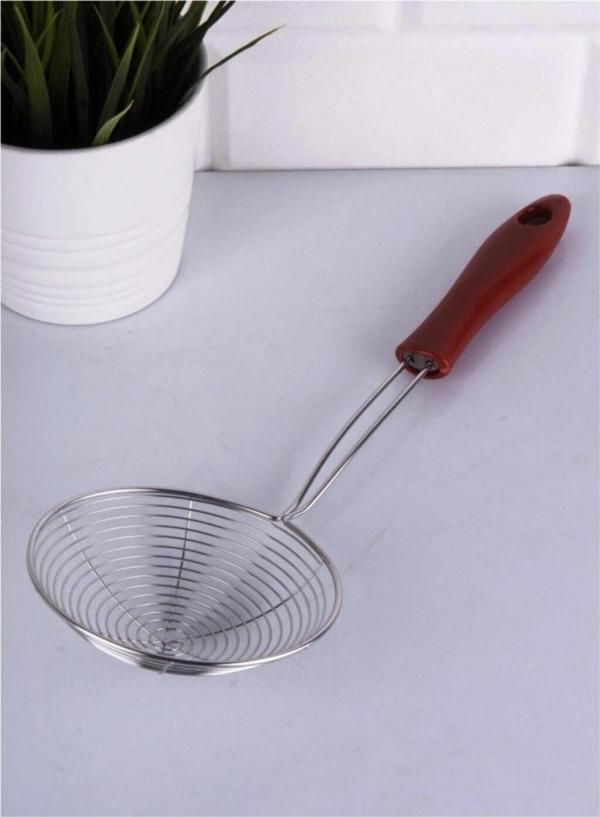 Mitra Lüx Çelik Yağ Kızartma Kevgiri 14 Cm - Image 1