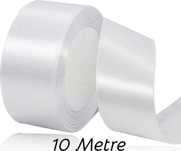 Sermet Süs Dünyası Beyaz Saten Kurdele Takı Kurdelesi 5 Cm-10M - Image 1