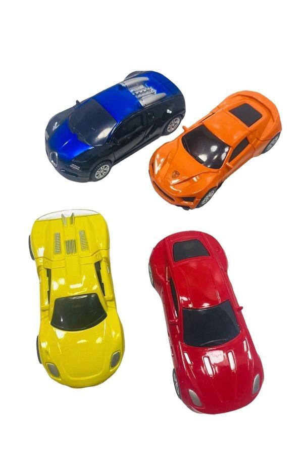 Nazar Aston Martin Bugatti Ferrari 4 Adet Mini Araba Modeli Çek Bırak Plastik - Image 1