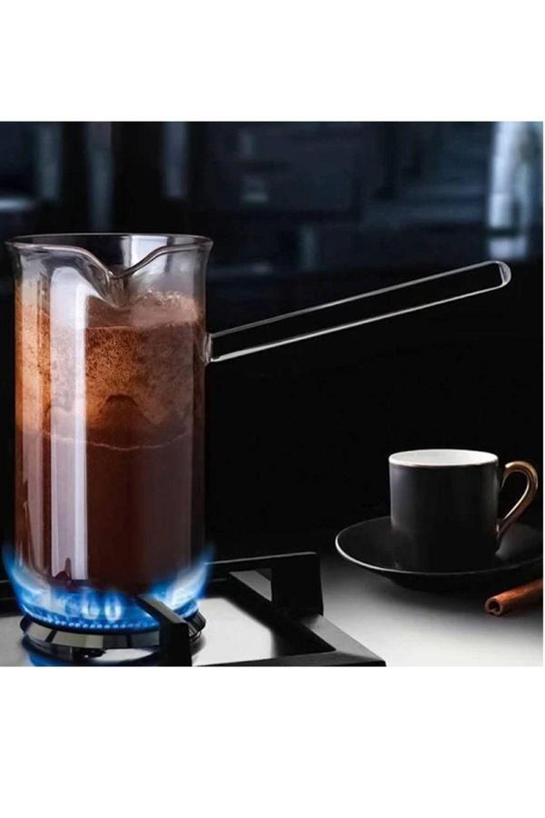 Sultan Denaro Ateşe Isıya Dayanıklı Cezve Borosilikat Cam Cezve 400 Ml - Image 1