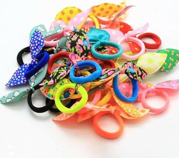Sermet Süs Dünyası 10 Adet Karışık Rengarenk Mini Tavşan Kulak Lastik Toka Lastikli Toka - Image 1