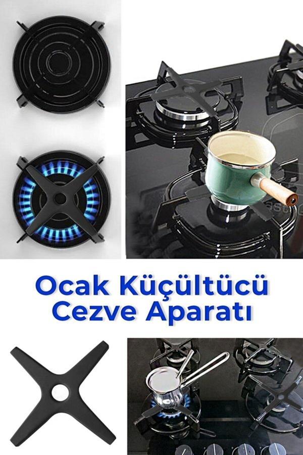 Deniz Siyah Metal Ocak Küçültücü Ocak Üstü Cezvelik Aparat - Image 1