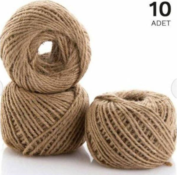 Sermet Süs Dünyası Kırnap Doğal Jüt İp 10 Adet - Image 1