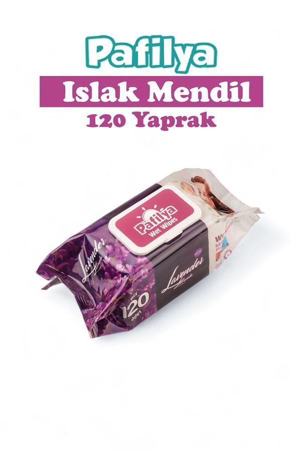 Pafilya  Islak Havlu Mendil 120 Yaprak Lavanta Tekli Paket Plastik Kapaklı - Image 1