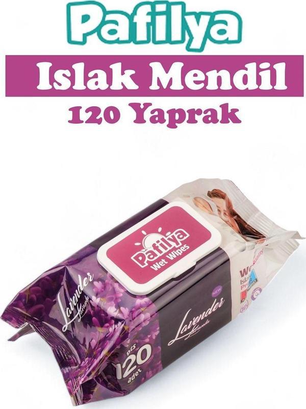 Pafilya  Islak Havlu Mendil 120 Yaprak Lavanta Tekli Paket Plastik Kapaklı - Image 1