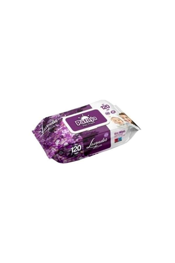 Pafilya Islak Havlu Mendil 120 Yaprak Lavanta Tekli Plastik Kapaklı - Image 1