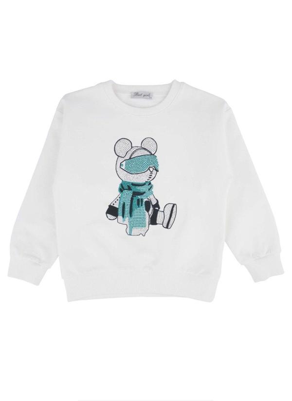TAŞLI AYICIKLI SWEATSHIRT Ekru - Image 1