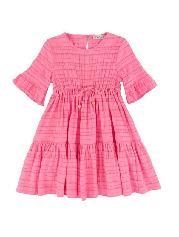 ETEKLERİ FIRFIRLI ELBİSE Pembe - Image 1