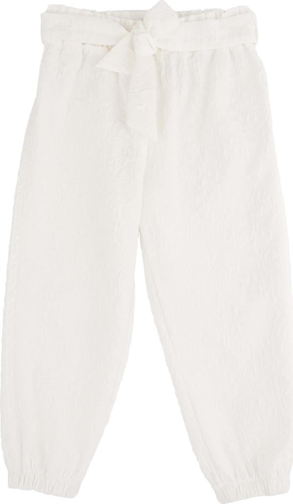 PAÇA LASTİKLİ BEL FİYONKLU PANTOLON Ekru - Image 1