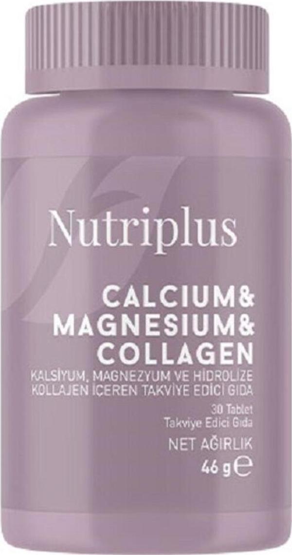Farmasi Nutriplus Kalsiyum Magnezyum ve Hidrolize Kollajen İçeren Takviye Edici Gıda 30 Tablet - Image 1