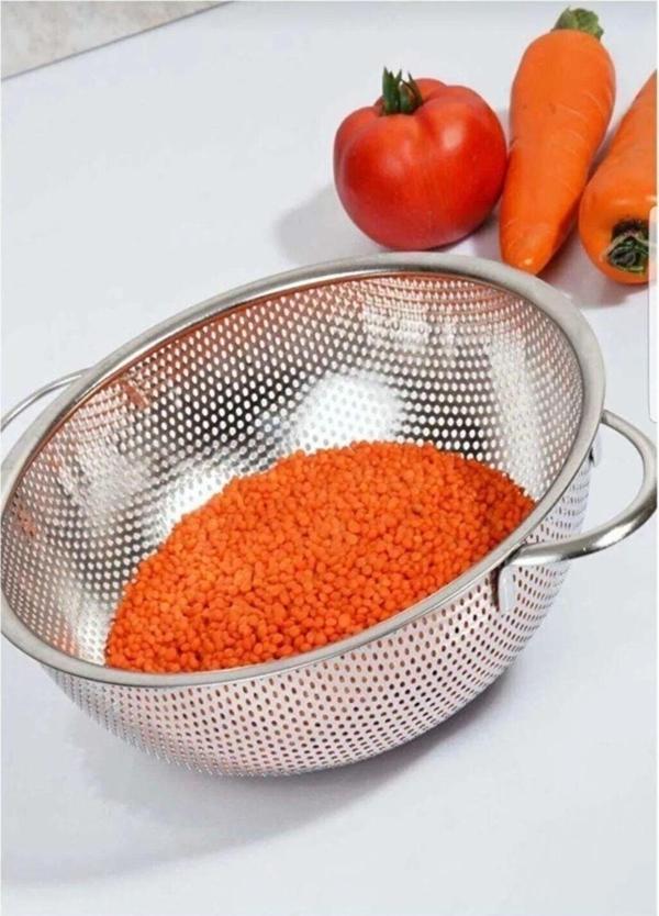 Dost Avm Paslanmaz Çelik Makarna Süzgeci - 22 Cm - Image 1