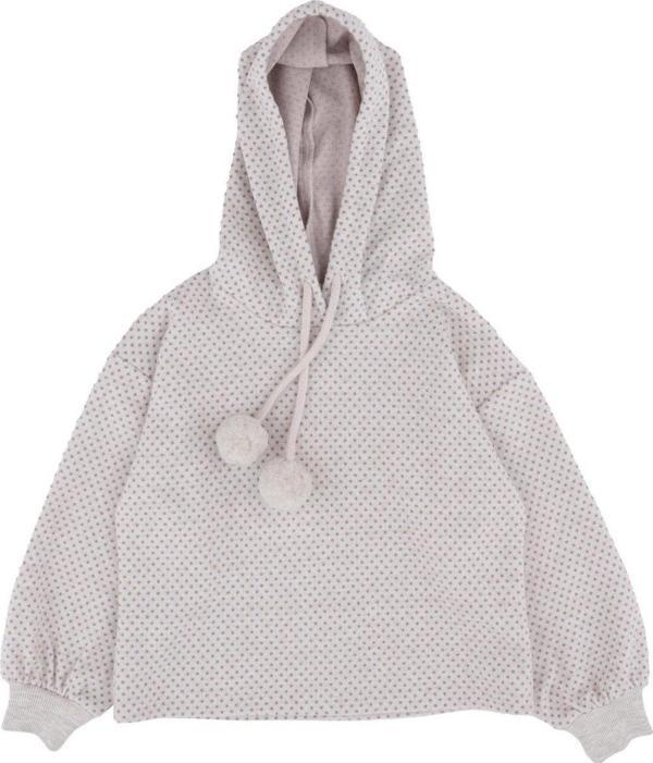 KAPÜŞONLU PONPONLU SWEATSHIRT Bej - Image 1