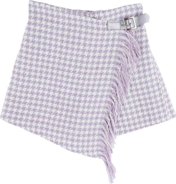 KAZAYAĞI DESENLİ ŞORT ETEK Lila - Image 1