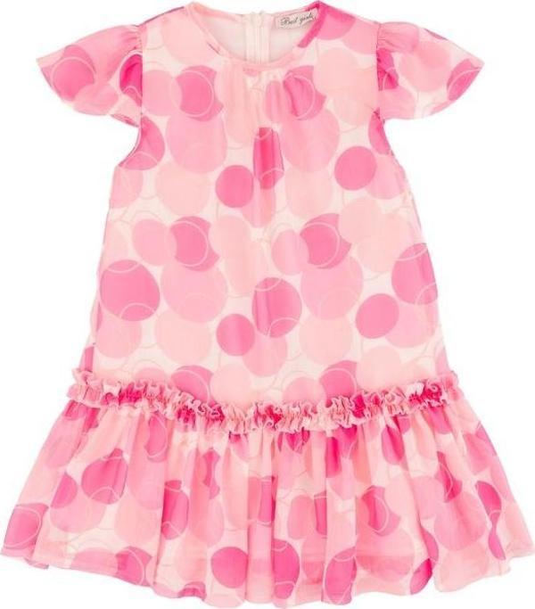 PUANTİYELİ ŞİFON ELBİSE Pembe - Image 1