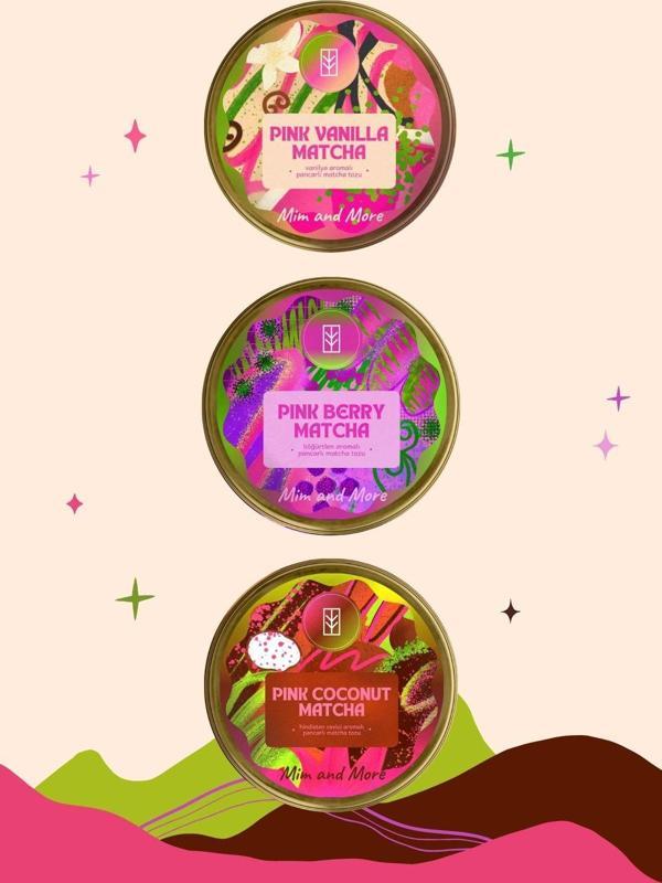 Mim And More Pink Matcha 3'Lü Aroma Set -Pink Berry, Pink Vanilla, Pink Coconut Matcha Seti 3'Lü - Image 1