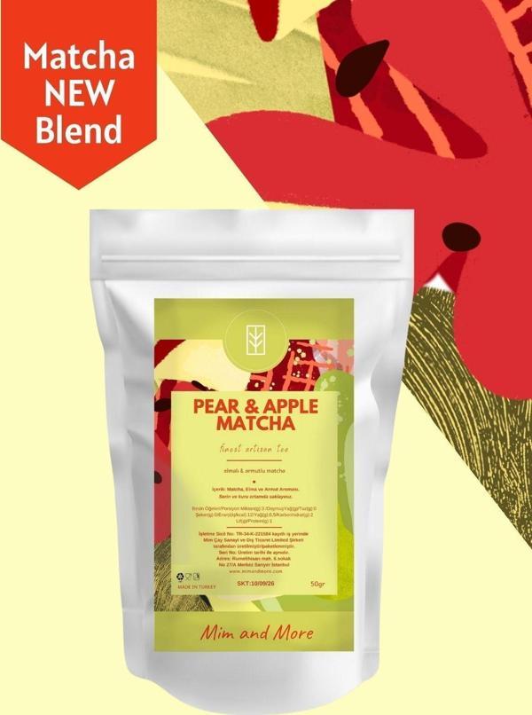 Mim And More Pear & Apple Matcha - Armut & Elma Aromalı Matcha, 50 Gr - Image 1