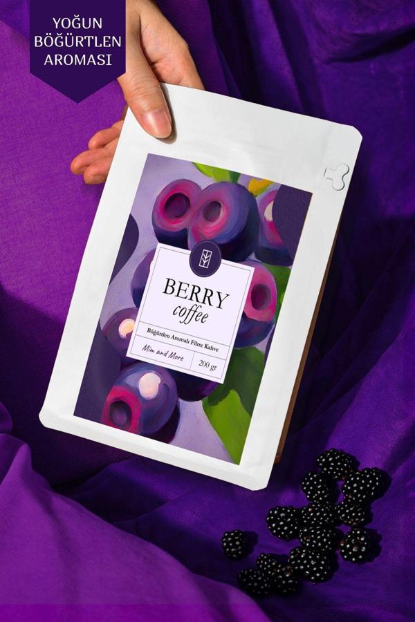 Mim And More Berry Coffee - Böğürtlen Aromalı Kahve Çekirdek Kahve, 200 Gr - Image 1