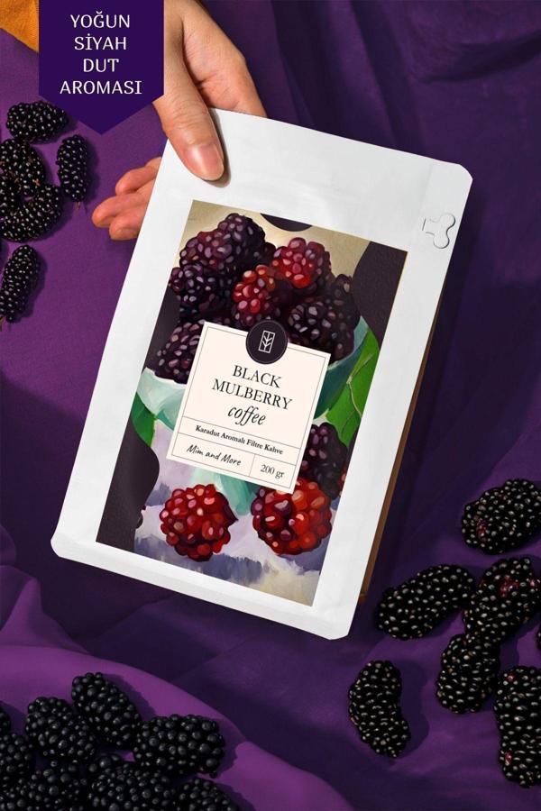 Mim And More Black Mulberry Coffee - Karadut Aromalı Kahve Çekirdek Kahve, 200 Gr - Image 1