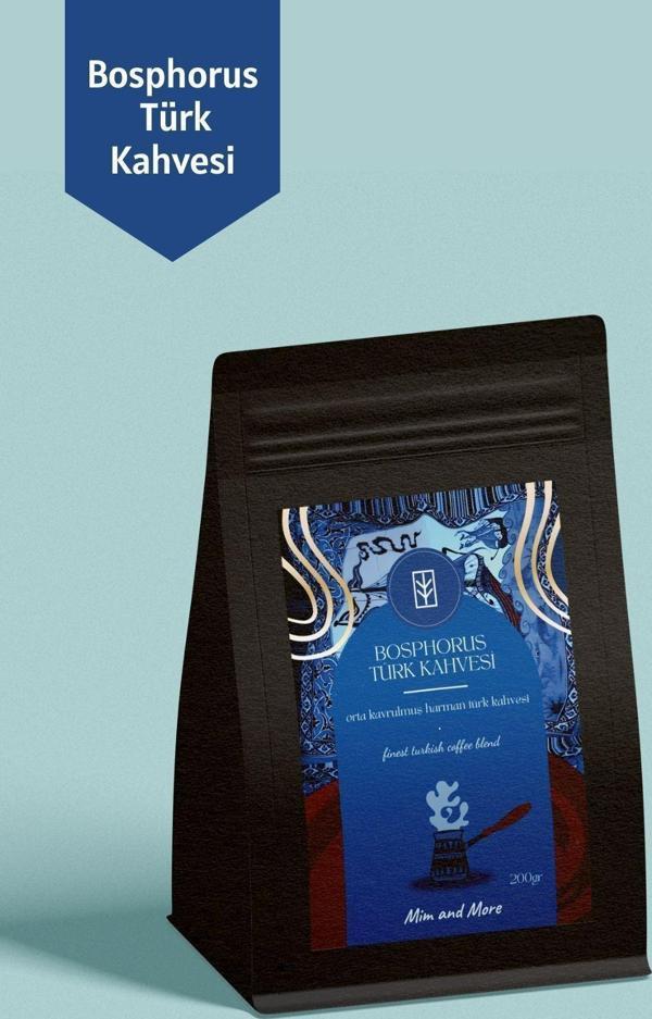 Mim And More Bosphorus Turkish Coffee, Bosphorus Orta Kavrulmuş Harman Türk Kahvesi, 200 Gr - Image 1