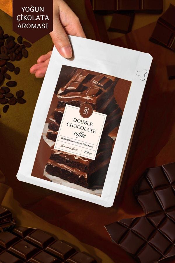Mim And More Double Chocolate Coffee - Duble Çikolata Aromalı Kahve Çekirdek Kahve, 200 Gr - Image 1