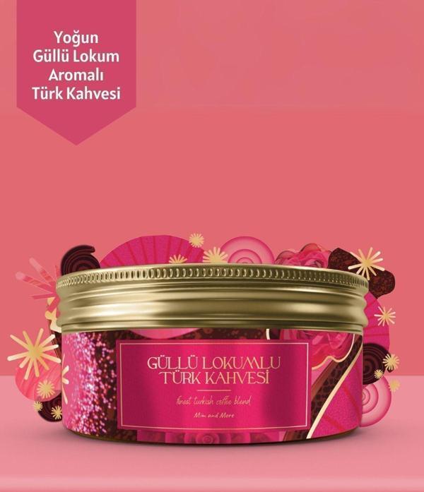 Mim And More Rose Turkish Delight Turkish Coffee, Güllü Lokum Aromalı Türk Kahvesi,150 Gr - Image 1