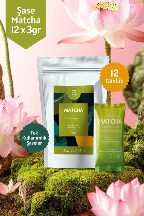 Mim And More Saf Matcha Tekli Şase – 12 Günlük Özel Paket, 12X3 Gr - Image 1