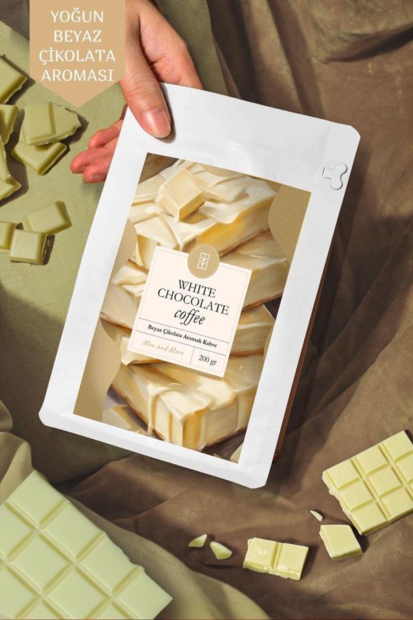 Mim And More White Chocolate Coffe - Beyaz Çikolata Aromalı Kahve Çekirdek Kahve, 200 Gr - Image 1