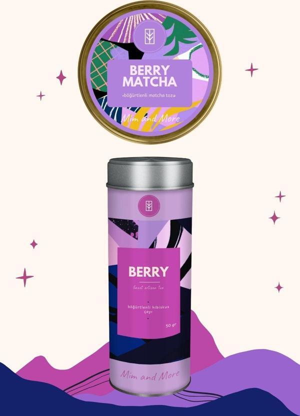 Mim And More Traditional Berry Harmony Set - Böğürtlen Aromalı Matcha, Çay 2'Li Set - Image 1