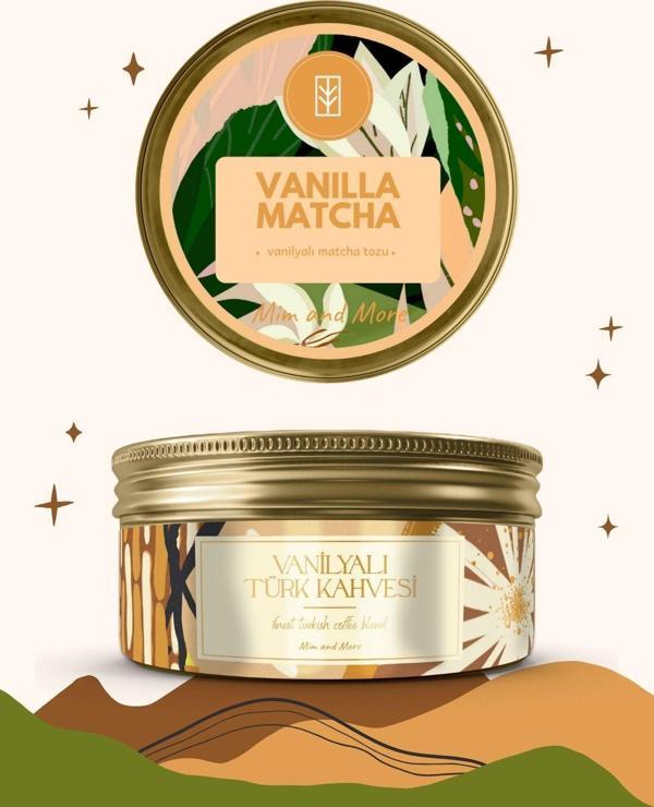 Mim And More Traditional Vanilla Harmony Set - Vanilya Aromalı Türk Kahvesi, Matcha 2'Li Set - Image 1