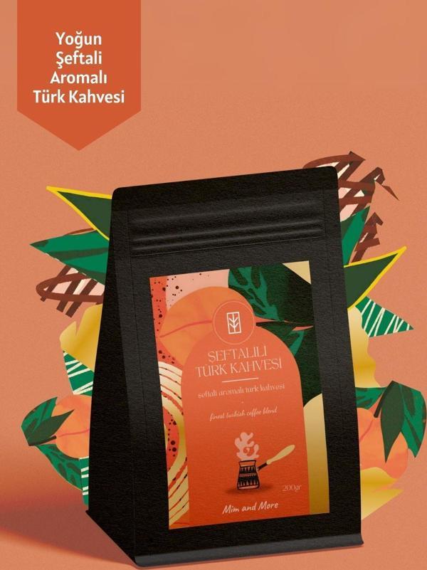 Mim And More Şeftalili Türk Kahvesi, Şeftali Aromalı Türk Kahvesi, 200 Gr - Image 1