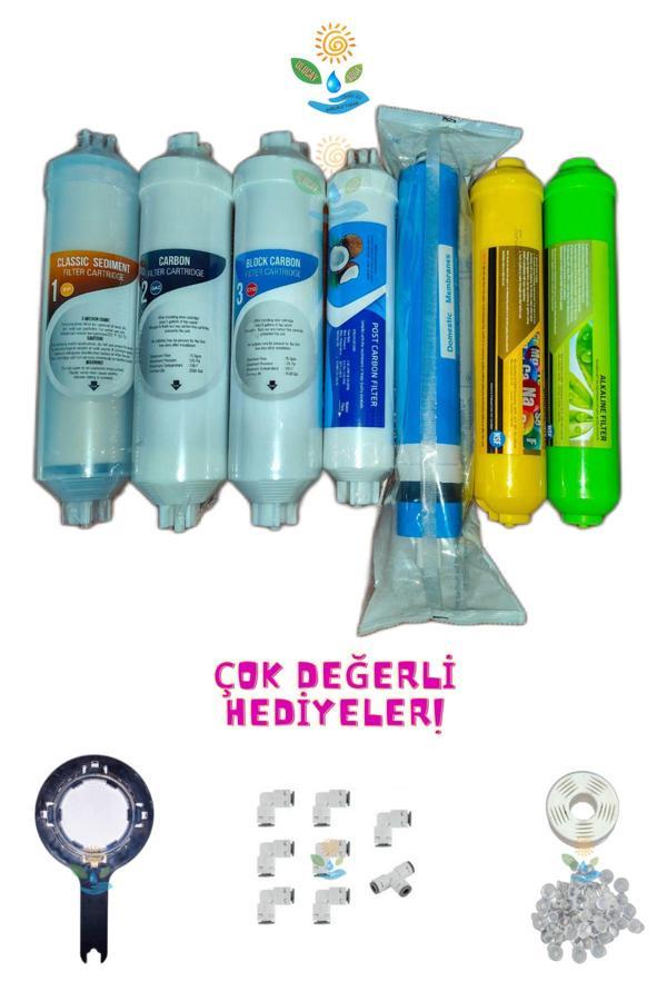 Ulucay Aqua Lg/İhlas Aura Cebilon Plus-Silver-Platınıum Uyumlu Kapalı Kasa Su Arıtma Filtre Seti 7 Aşamalı - Image 1