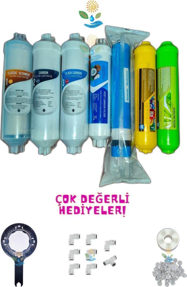Ulucay Aqua Lg/İhlas Aura Cebilon Plus-Silver-Platınıum Uyumlu Kapalı Kasa Su Arıtma Filtre Seti 7 Aşamalı - Image 1