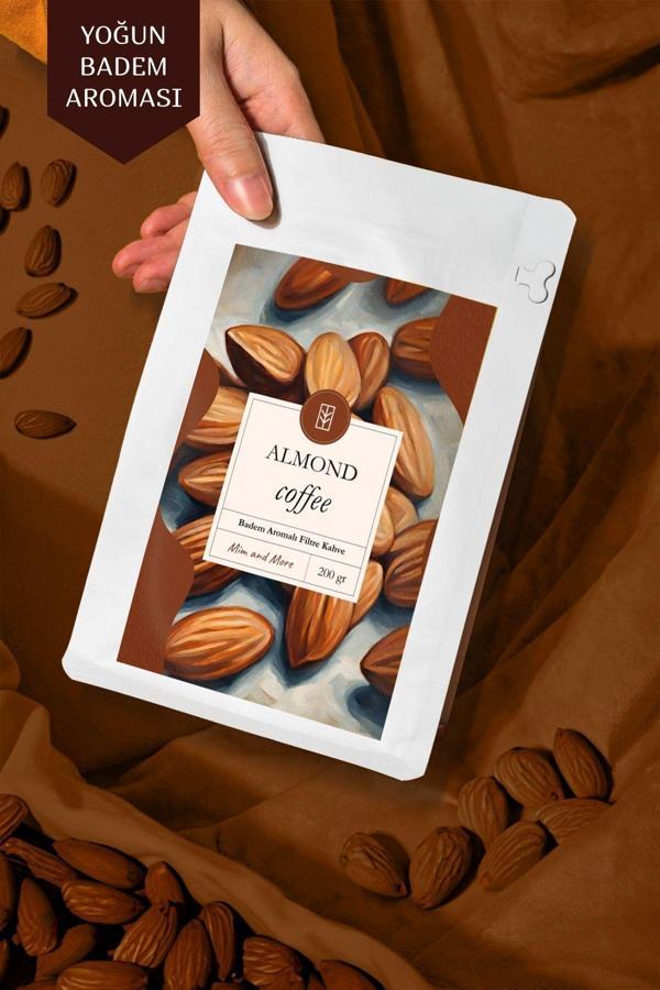 Mim And More Almond Coffee - Badem Aromalı Kahve Çekirdek Kahve, 200 Gr - Image 1