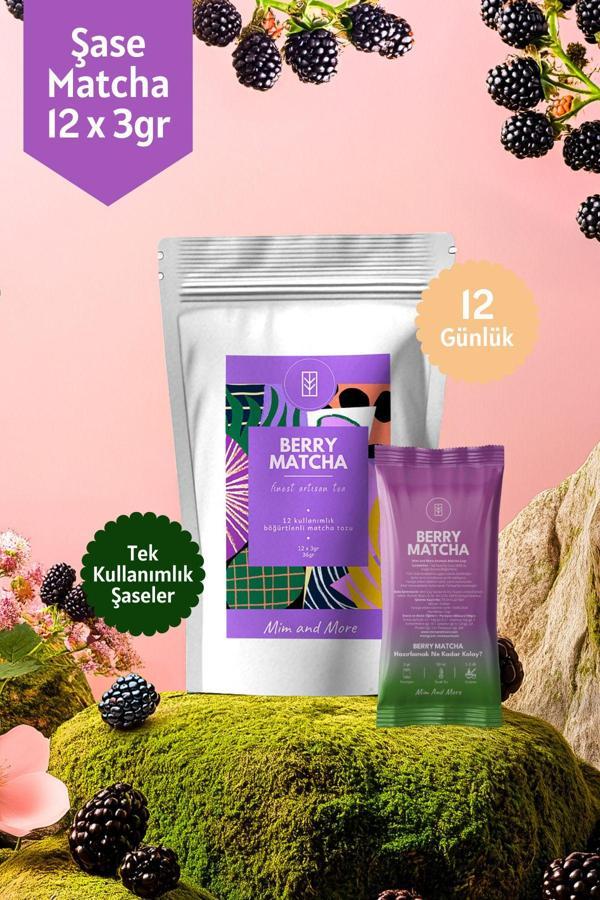 Mim And More Berry Matcha Tekli Şase – 12 Günlük Özel Paket, 12X3 Gr - Image 1