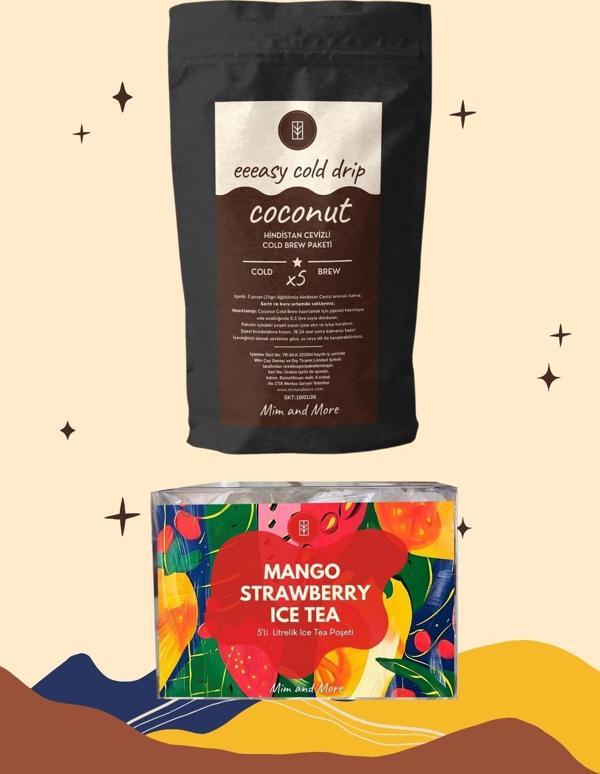 Mim And More Tropical Breeze Duo - Coconut Easy Cold Drip, Mango Strawberry Ice Tea Pack Yaz Paketi - Image 1