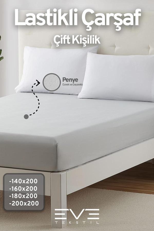 Fitted Yüksek Kaliteli Penye Kumaş Çift Kişilik Lastikli Çarşaf  - Image 1
